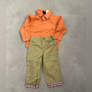 18 months baby boy orange dress shirt and dress pants
